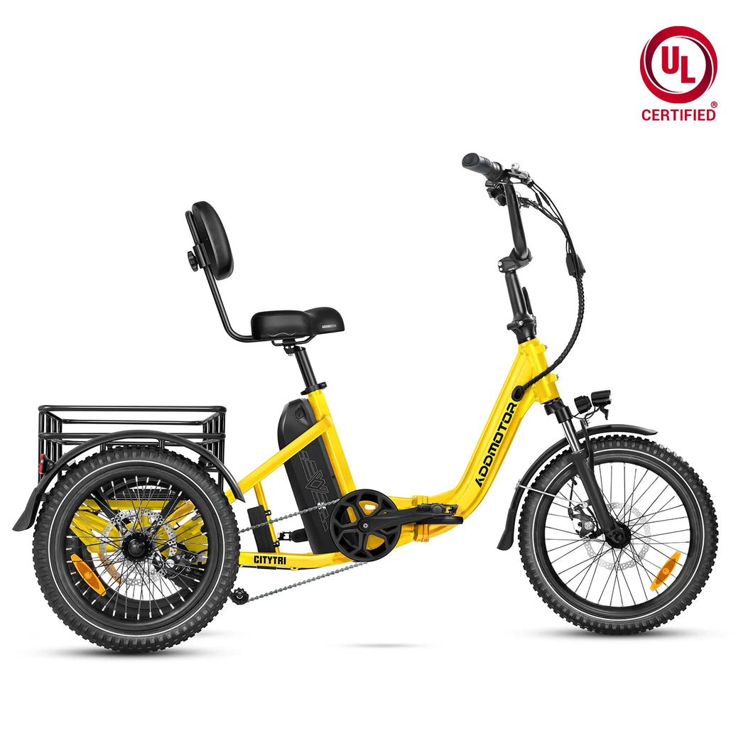 Addmotor Citytri E-310 Complete Folding Electric Tricycle - Yellow - PICK-UP ONLY