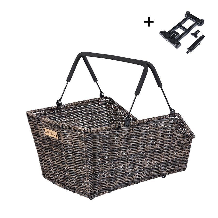 Basil Cento Rattan MIK Rear Basket -Brown