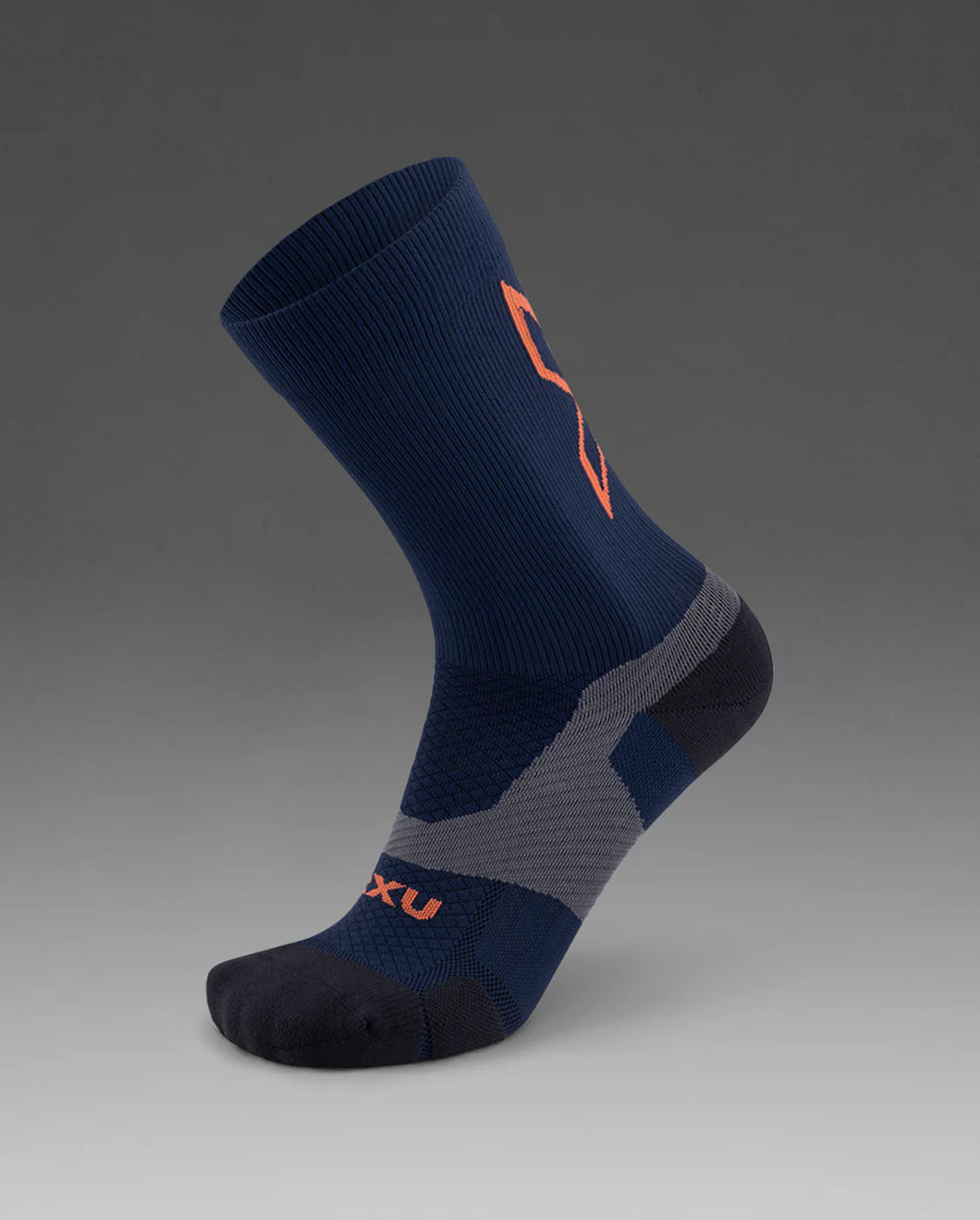 2XU Vectr Light Cushion Crew Socks - Midnight Ember