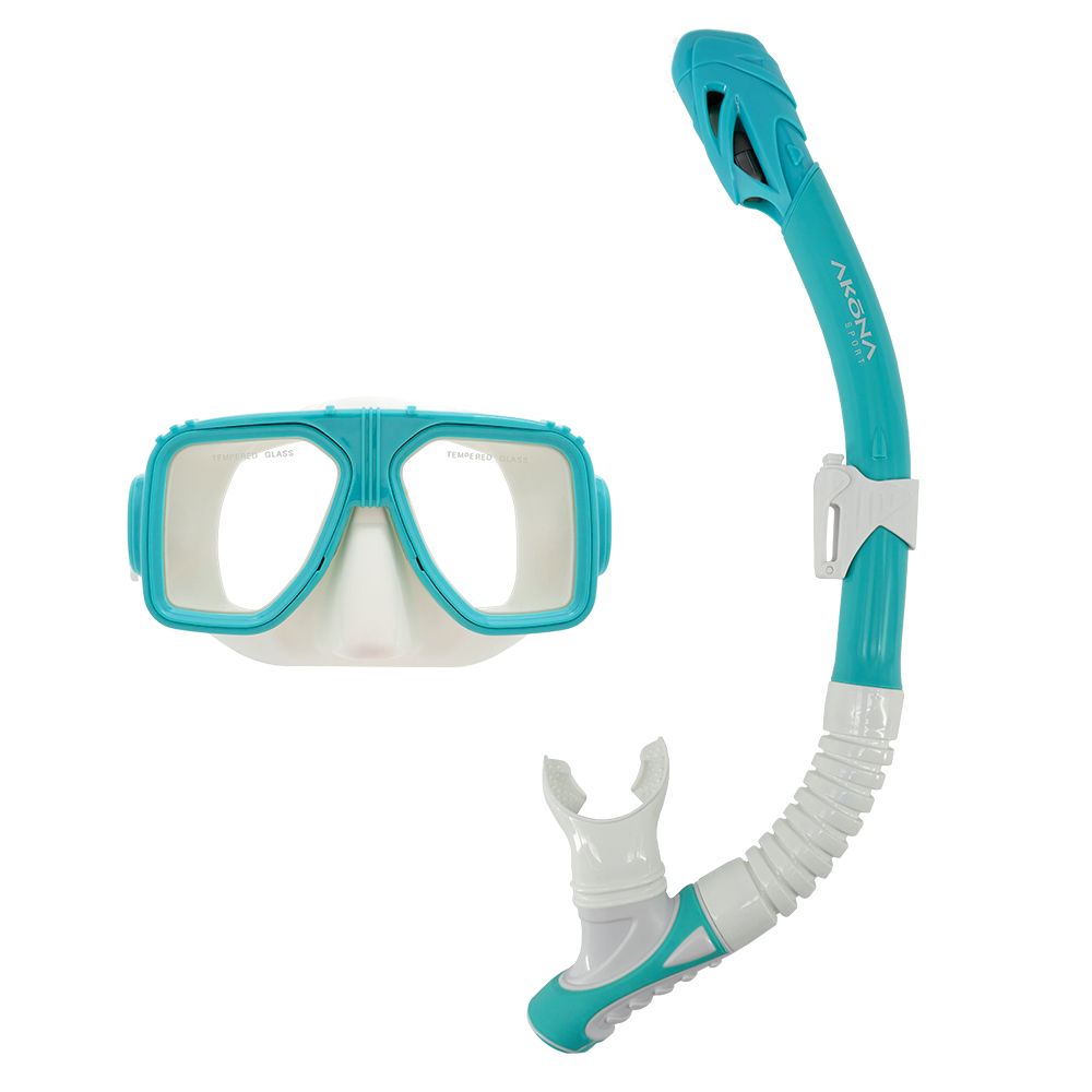 Adult Mask & Snorkel Set Tiffany/Clear Silicone