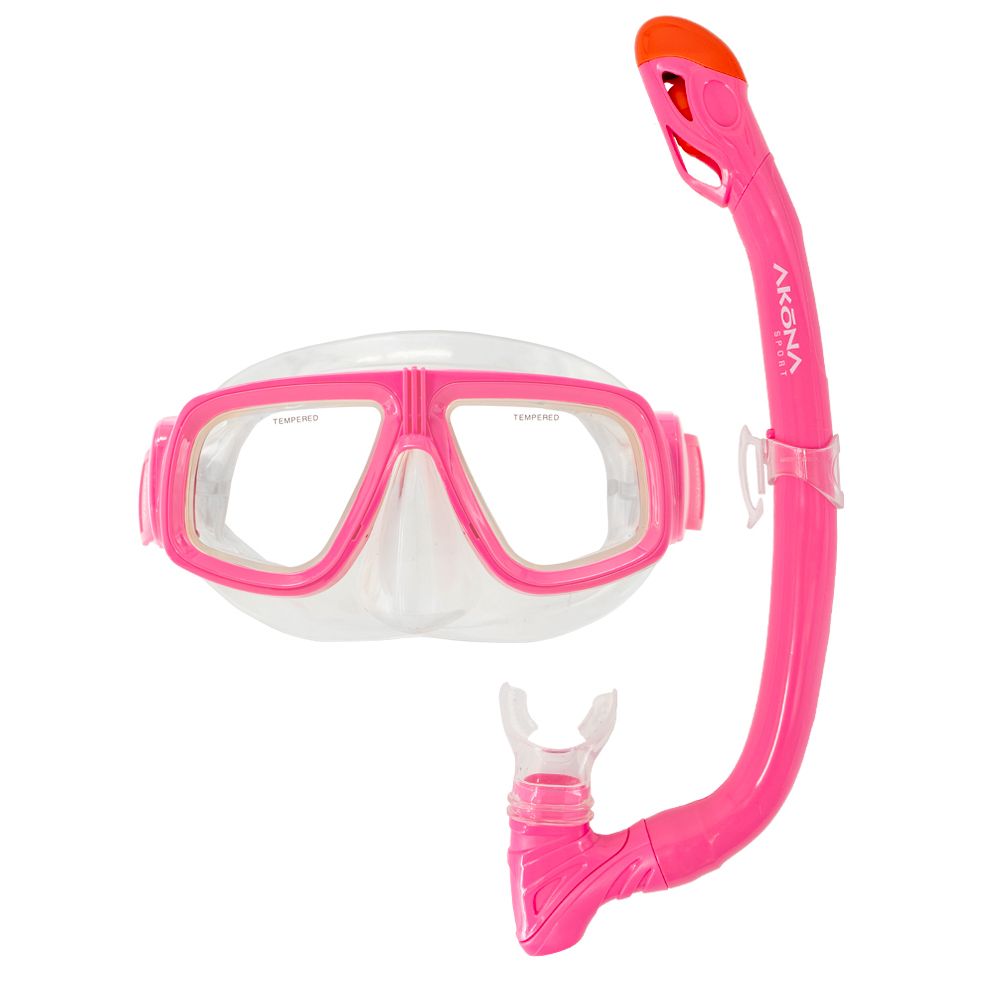 Jr Mask & Snorkel Set Neon Pink