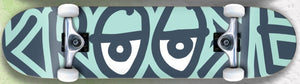 Krooked Bigger Eyes Complete Skateboard 8.0 x 31.8 Teal/Gray
