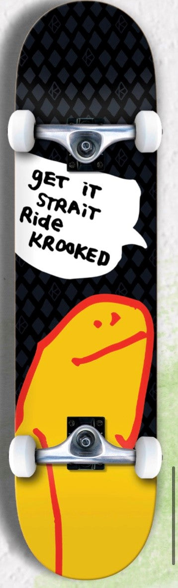 Krooked OG SHMOO Complete Skateboard 8.0 x 31.8 Black/Yellow