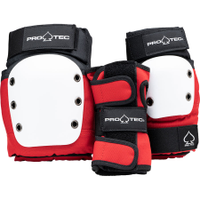 Pro-Tec Junior 3-Pack Pad Set - Red, White, Black