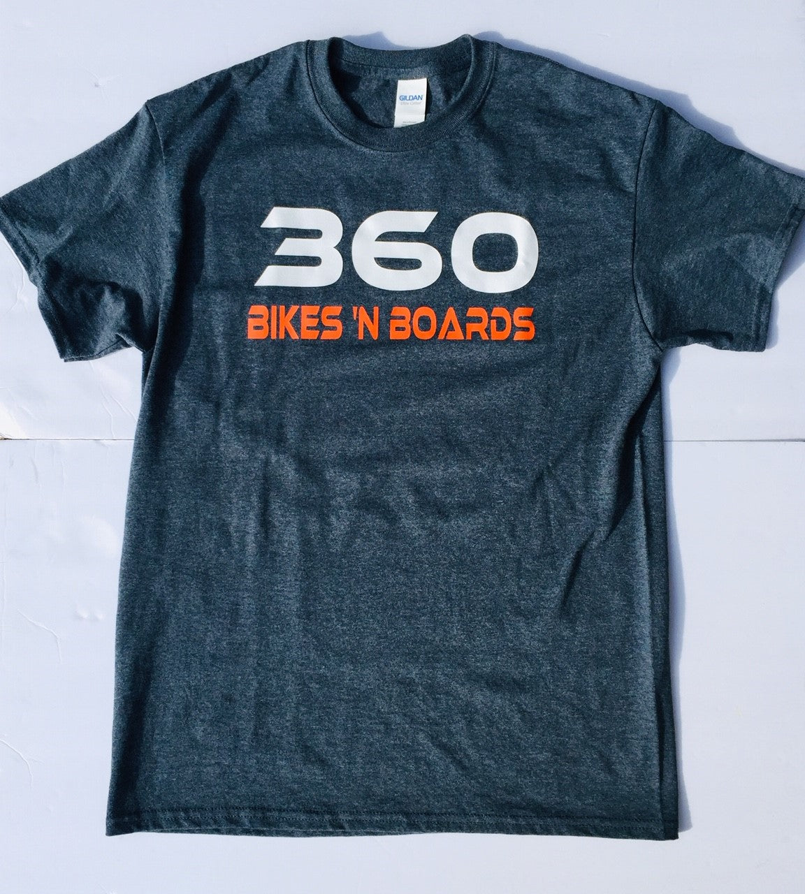 360 Bikes &#39;N Boards Grey Traditional Tee Medium