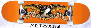 Antihero Eagle Complete Skateboard 7.75 x 31.6 Orange - PICK UP ONLY