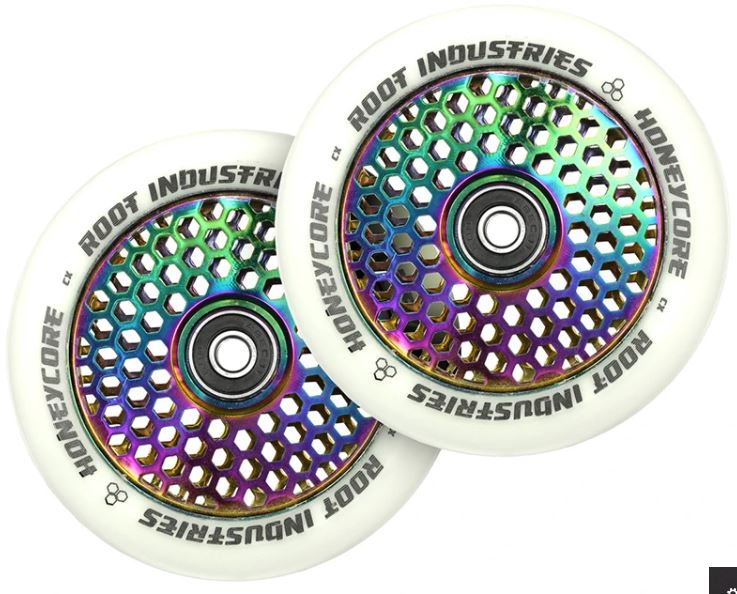 Root Industries air 110mm Honeycore Scooter Wheels - White/Rocket Fuel