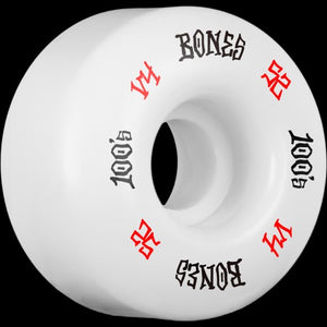Bones 100's V4 Wides 52MM 100A Skateboard Wheels