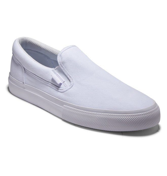 DC Shoes Manual Slip-on Skate Shoes - White/White