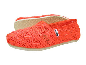 Toms Classic Women's Shoes - Neon Coral Crochet