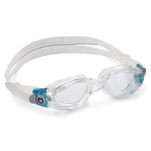 Aqua Sphere Kaiman Compact Fit Swim Goggles - Clear/Teal and Clear Lens