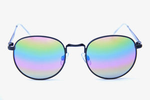 Happy Hour Sunglasses - Holidaze Hawk - Black Rainbow Mirror