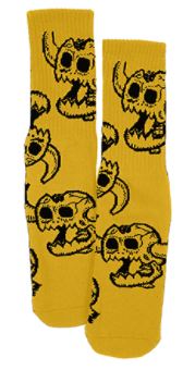 Toy Machine Monster Skull Socks - Mustard
